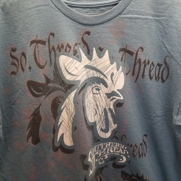 Southern Thread Men's Size Medium Shirt Top Short Sleeve Tee Blue - Picture 4 of 6